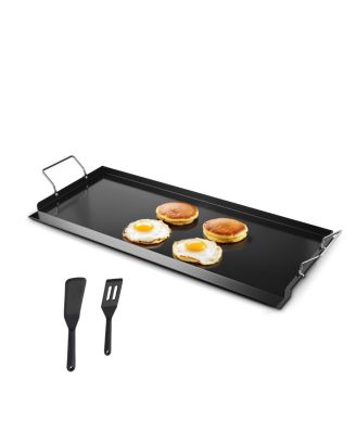 Carbon Steel Griddle, 32 x 14 inches Flat Top Gas Grill Plate with Handles