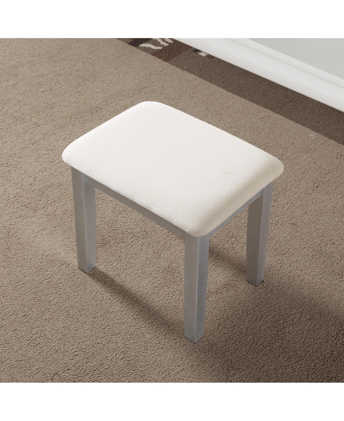 Rainsken Wood Makeup Vanity Desk and Stool Set