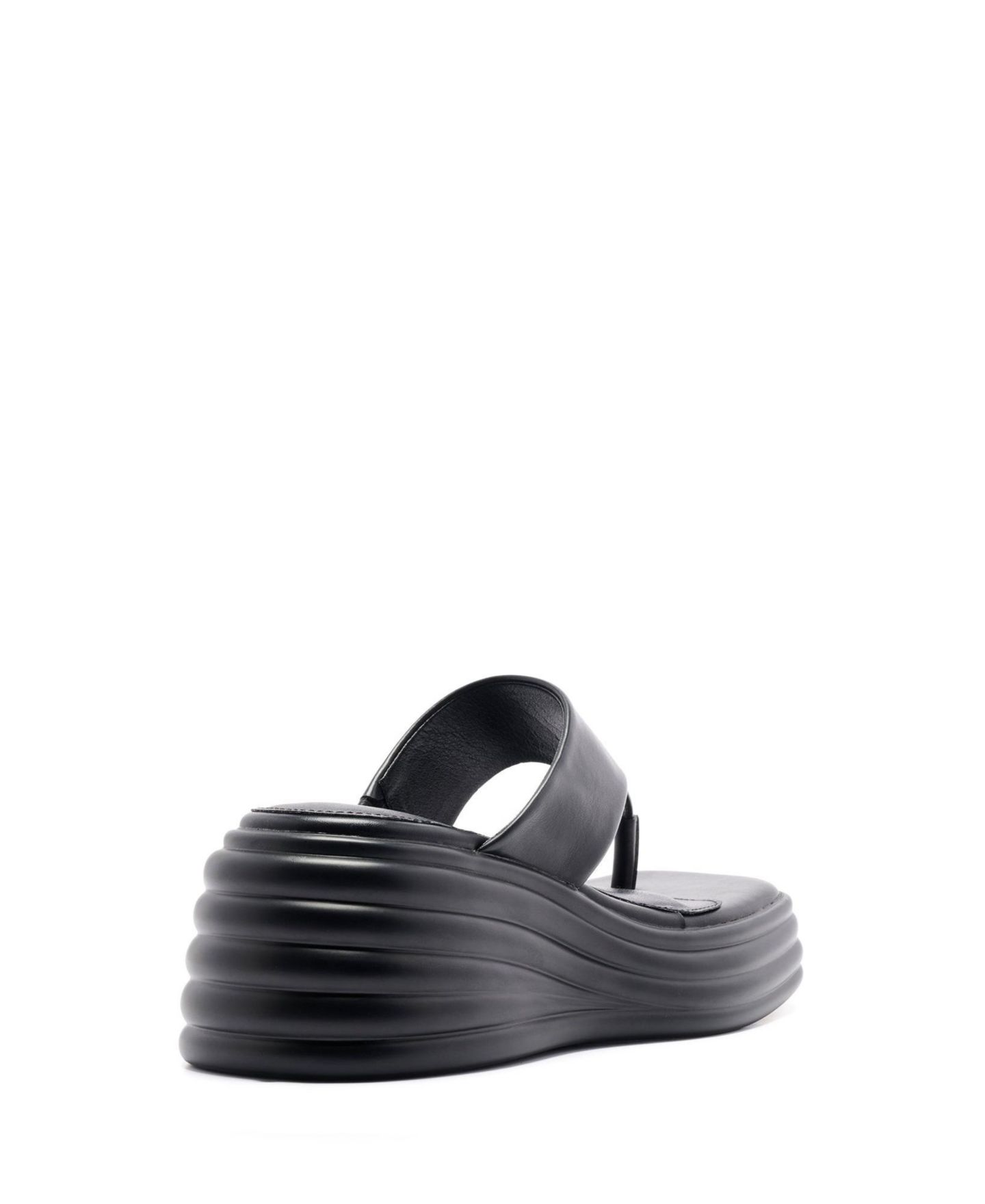 Женские сандалии Therapy Australia Frame Square Toe Wedge Sandal, цвет: Чёрный гладкий — фото 4