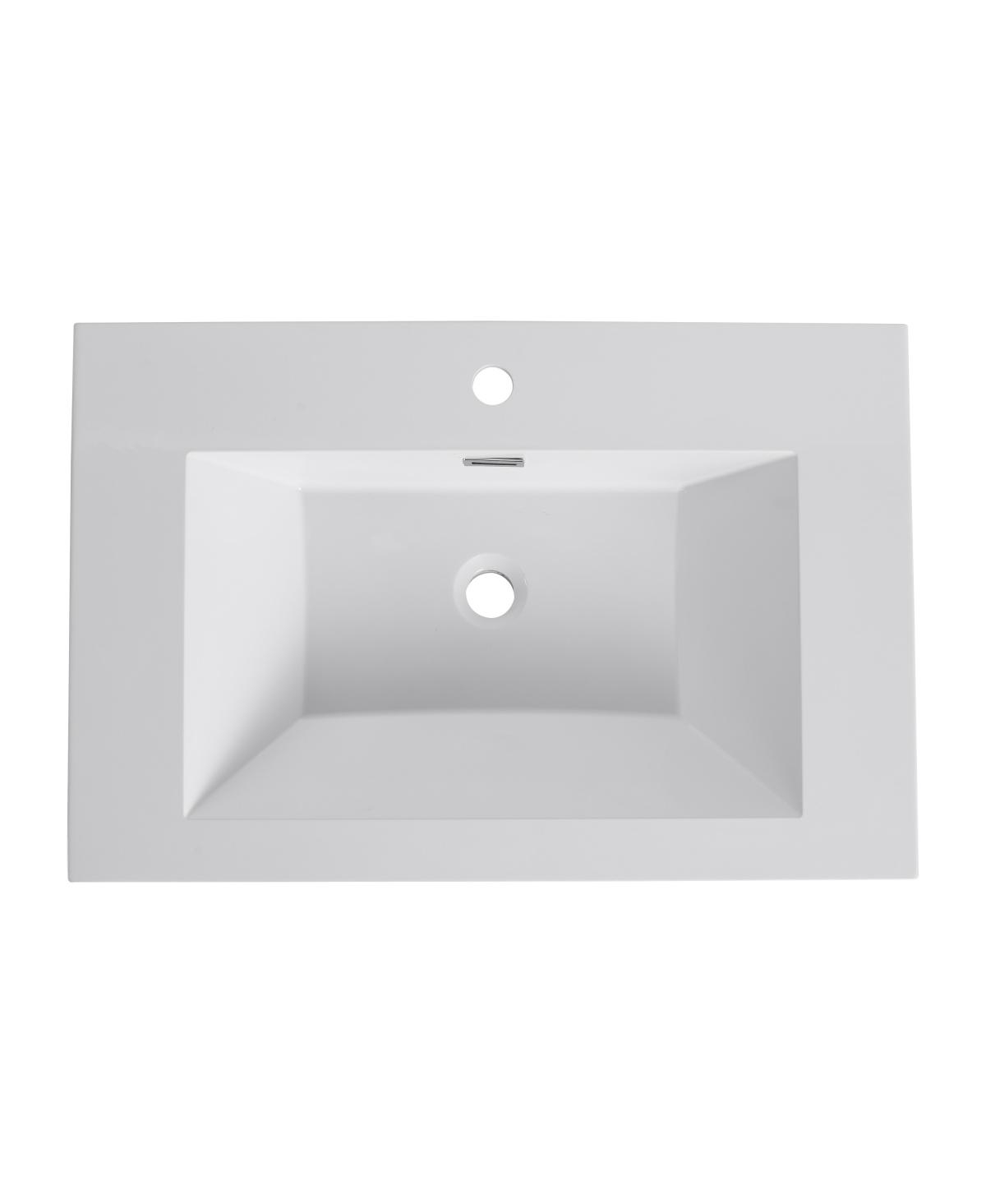 Sillysis Modern Resin Bathroom Sink Top, Rectangular Above Counter Basin, Durable Easy Clean Vanity Sink