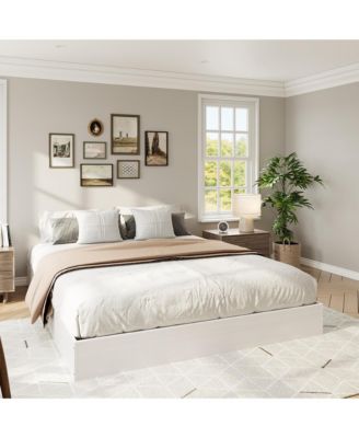 Low Profile Platform Bed Frame with Wooden Slats, Minimalist Mattress Foundation, No Box Spring Needed, Easy Assembly