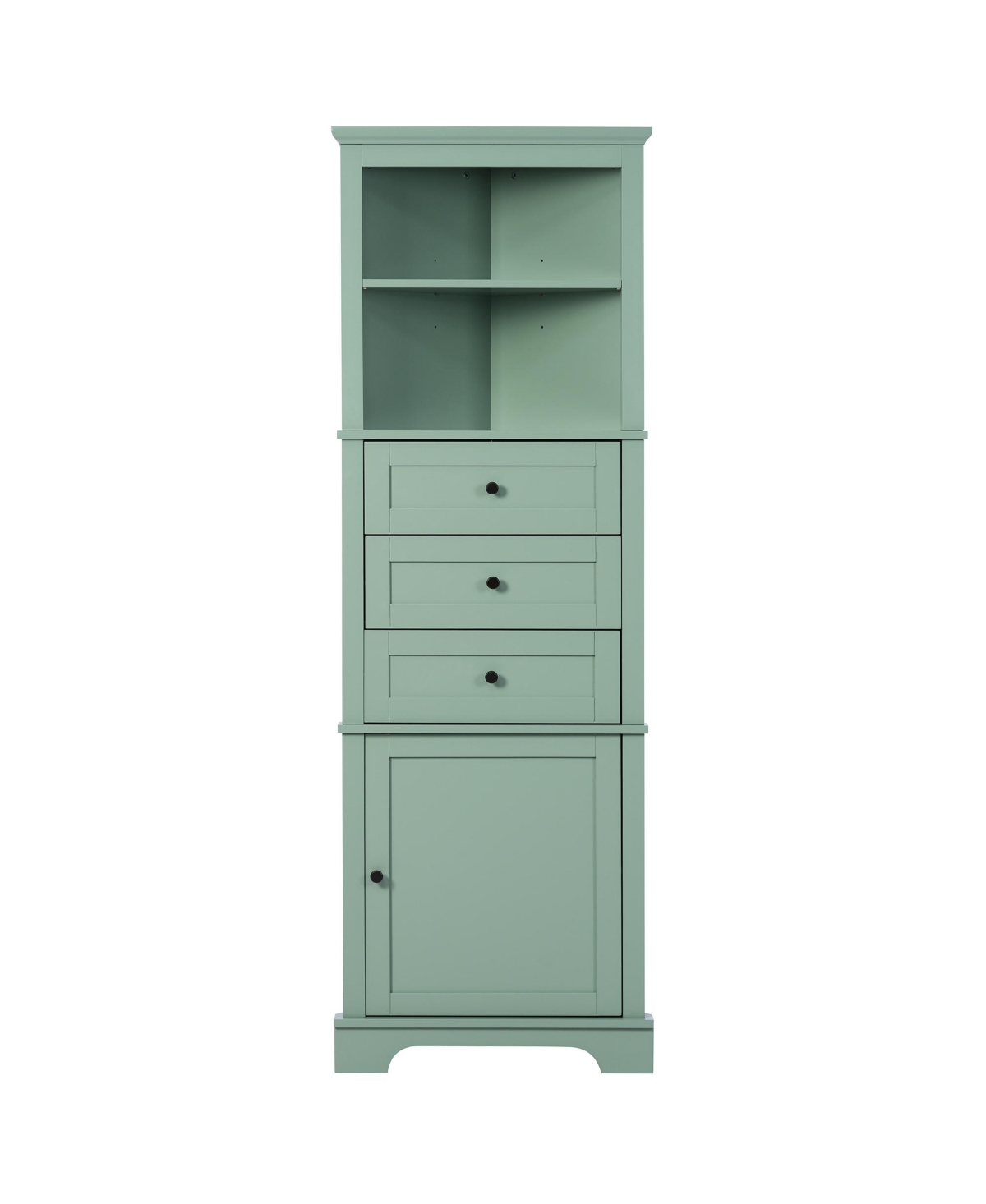 Midola Triangle Tall Cabinet with 3 Drawers and Adjustable Shelves for Bathroom, Kitchen or Living Room, Mdf Board with Painted Finish