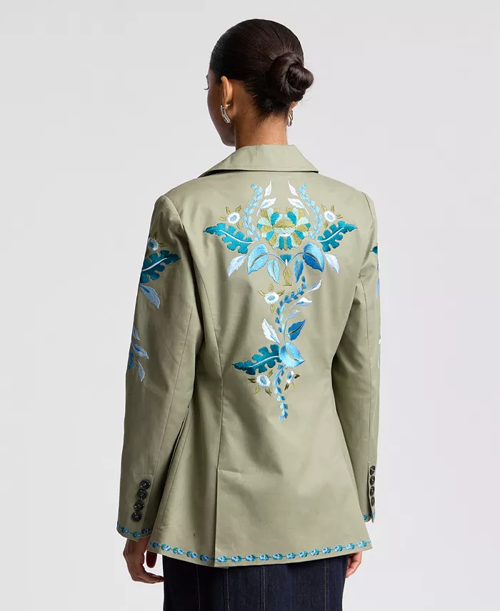 Women's Embroidered Double-Breasted Blazer - thumbnail 5