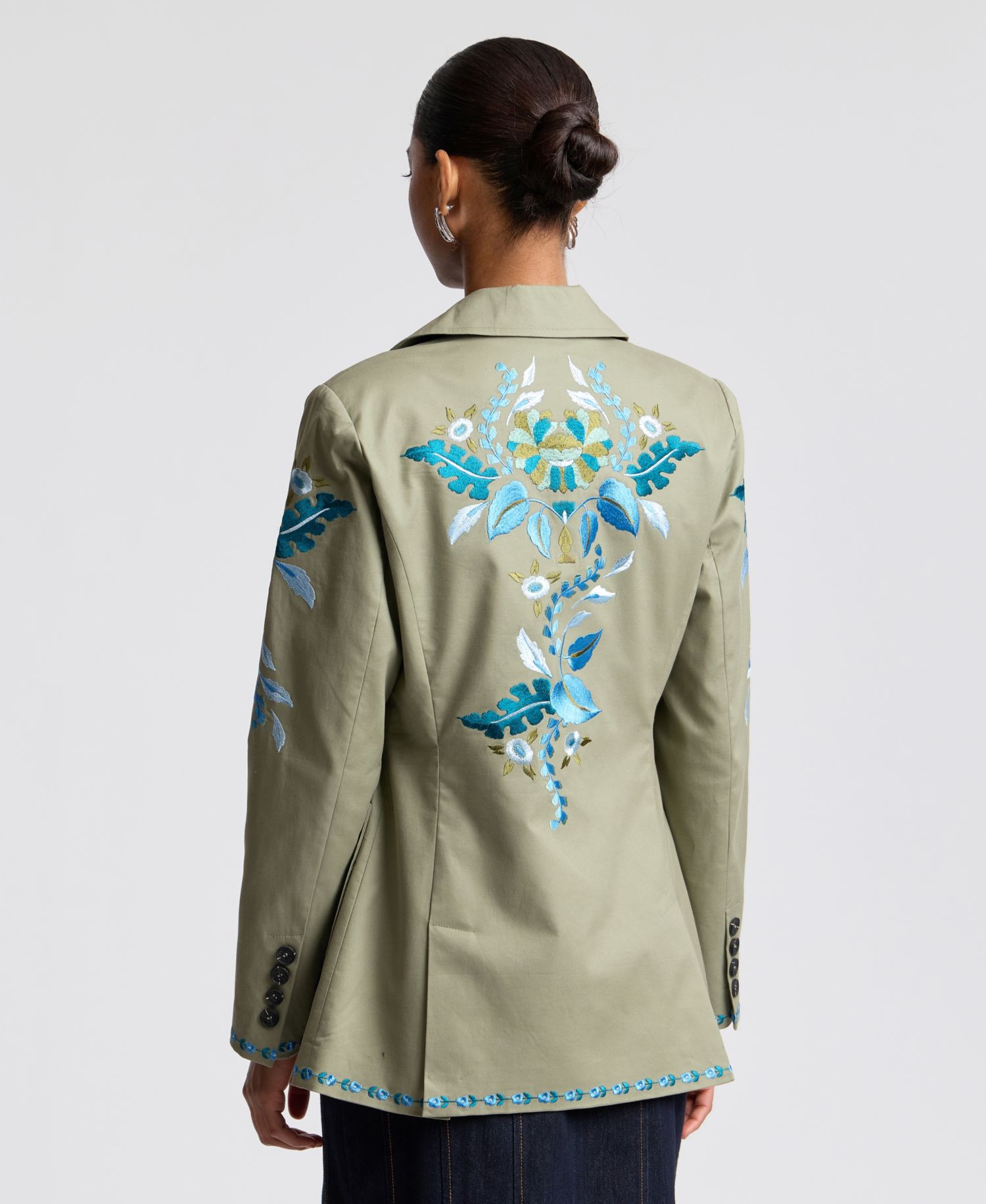 Women's Embroidered Double-Breasted Blazer