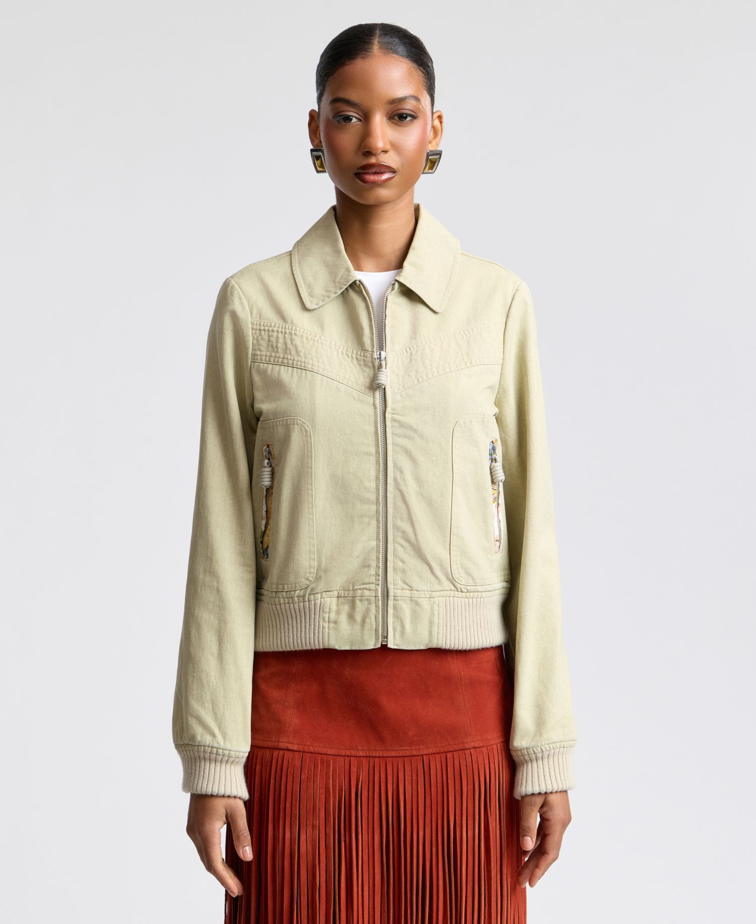 Women's Zip-Front Bomber Jacket