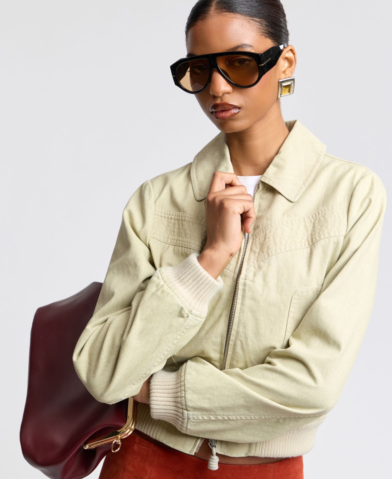 Women's Zip-Front Bomber Jacket