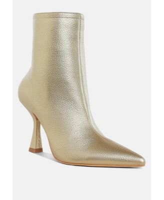 Women's Tentia Metallic Pleather Spool Heel Boots
