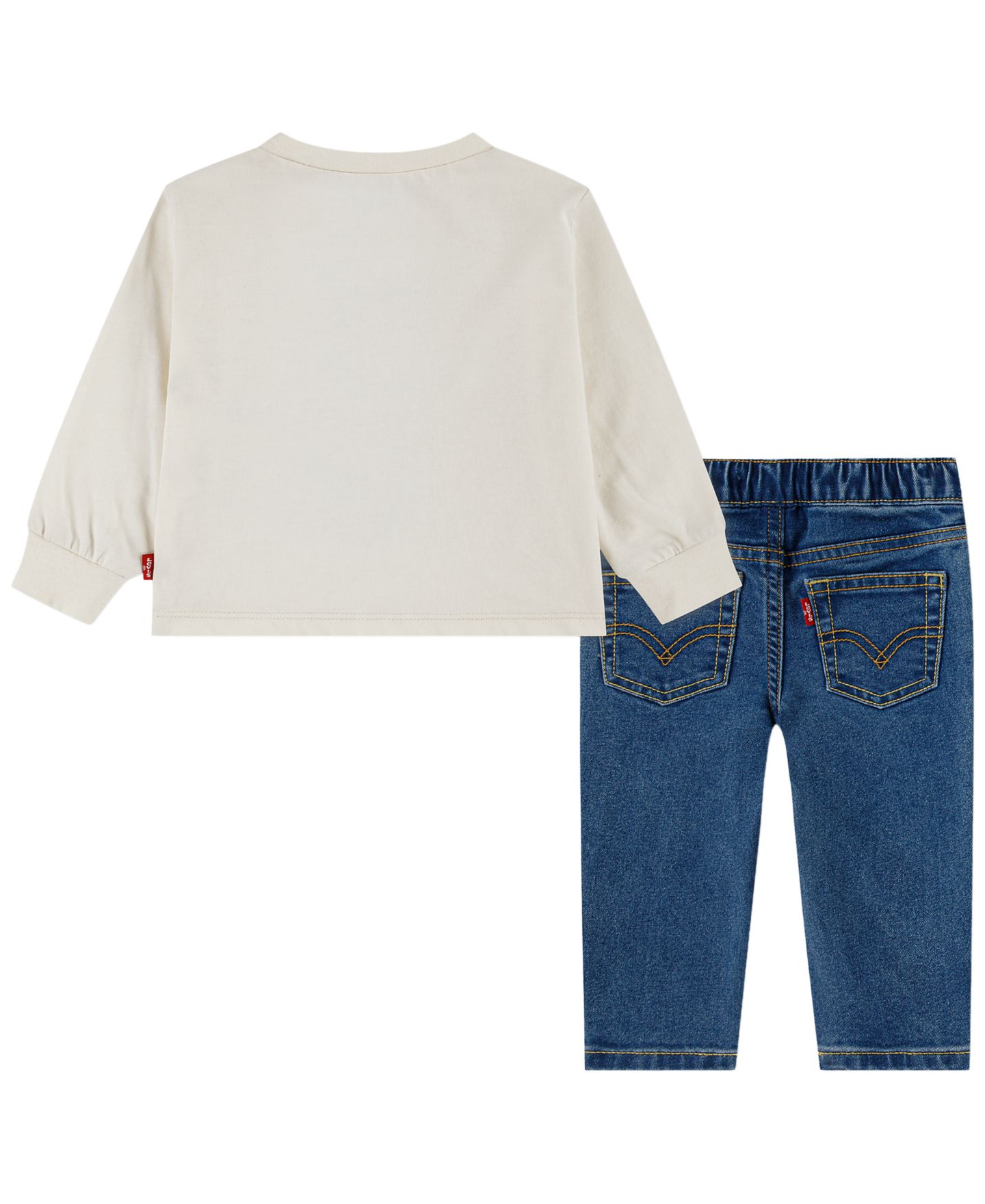 Комплект для мальчика Levi's Scooter: футболка с длинным рукавом и джинсы, 2 предмета, цвет: Синий — фото 2