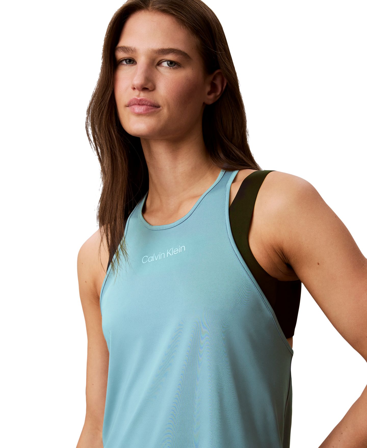 Женский топ Calvin Klein Performance Icon Sport Active Tank Top, цвет: Синий — фото 4