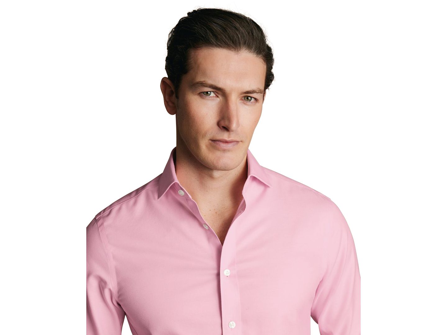 Мужская рубашка Charles Tyrwhitt Spread Collar Dress Shirt, цвет: Светлый пастельный розовый — фото 2