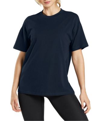 Women's Loose Fit Short Sleeve Crew Neck Solid Tee