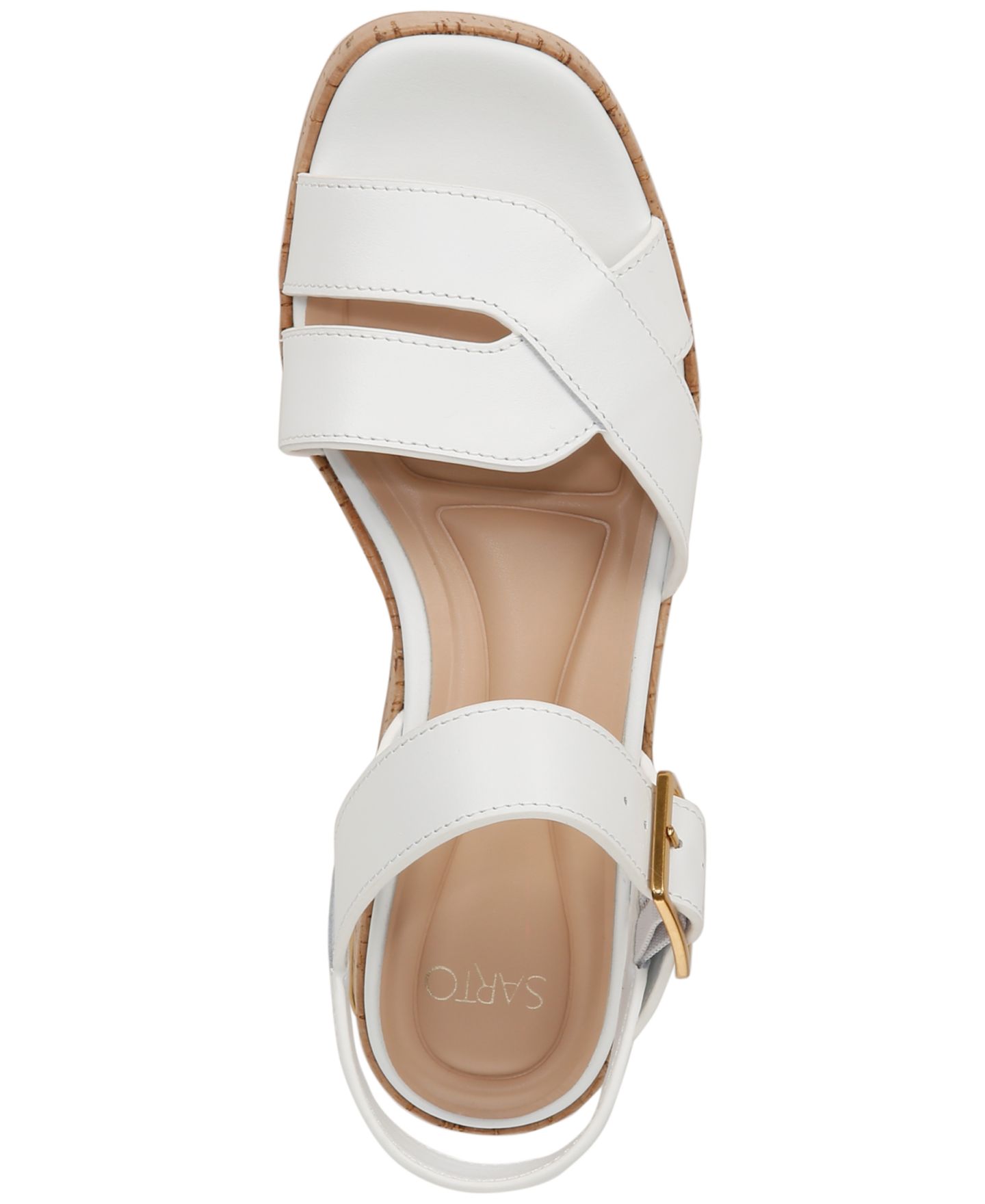 Женские сандалии Franco Sarto Tilly Square Toe Strappy, цвет: Белый кожаный — фото 4