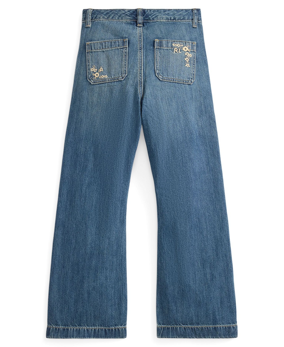 Детские Polo Ralph Lauren Girls' 7-16 Embroidered Flared Cotton Denim Jeans — фото 3