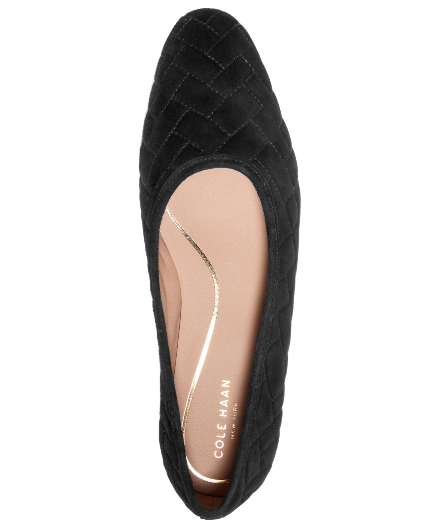Женские стёганые балетки Cole Haan Jasleen без застёжки, цвет: Чёрный замшевый — фото 4