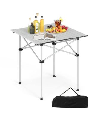 Portable Roll-Up Camping Table with Carry Bag, Aluminum Outdoor Table