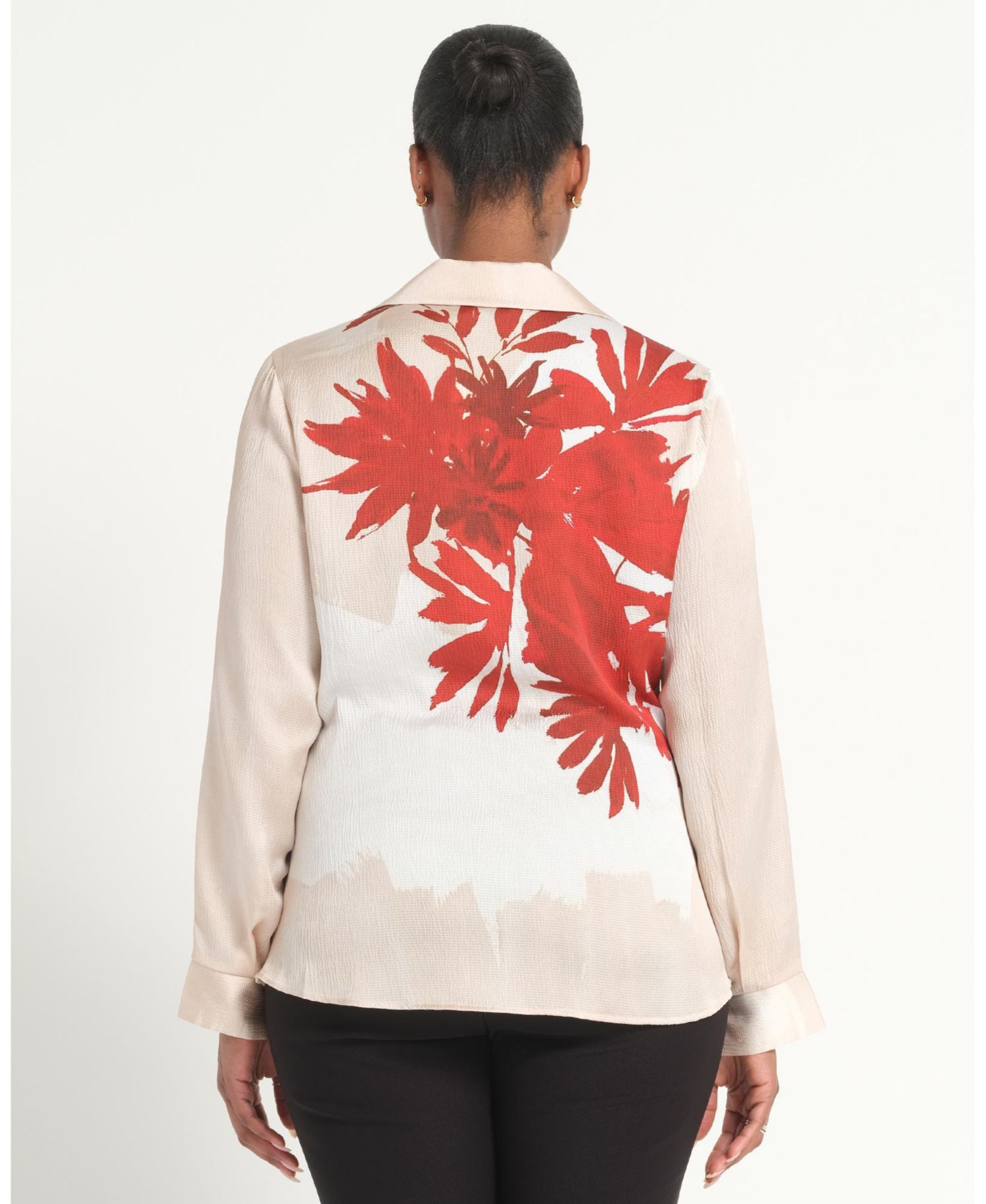 Women's Maisie Floral V-Neck Button Tie-Front Shirt