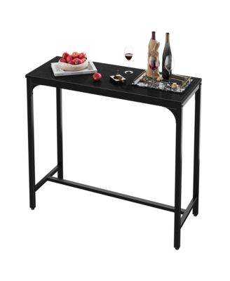 Industrial Bar Table, Metal Narrow Kitchen Dining Table for Small Space