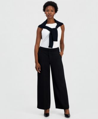 I.N.C. Petite High-Rise Wide-Leg Pants