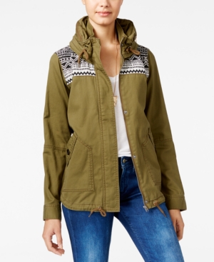 ROXY JUNIORS' WINTER CLOUD HOODED MILITARY JACKET