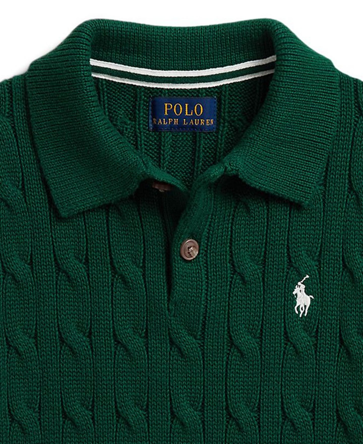 Свитер Polo Ralph Lauren Cable-Knit Cotton Polo Sweater для мальчиков, цвет: Тёмно-зелёный — фото 3
