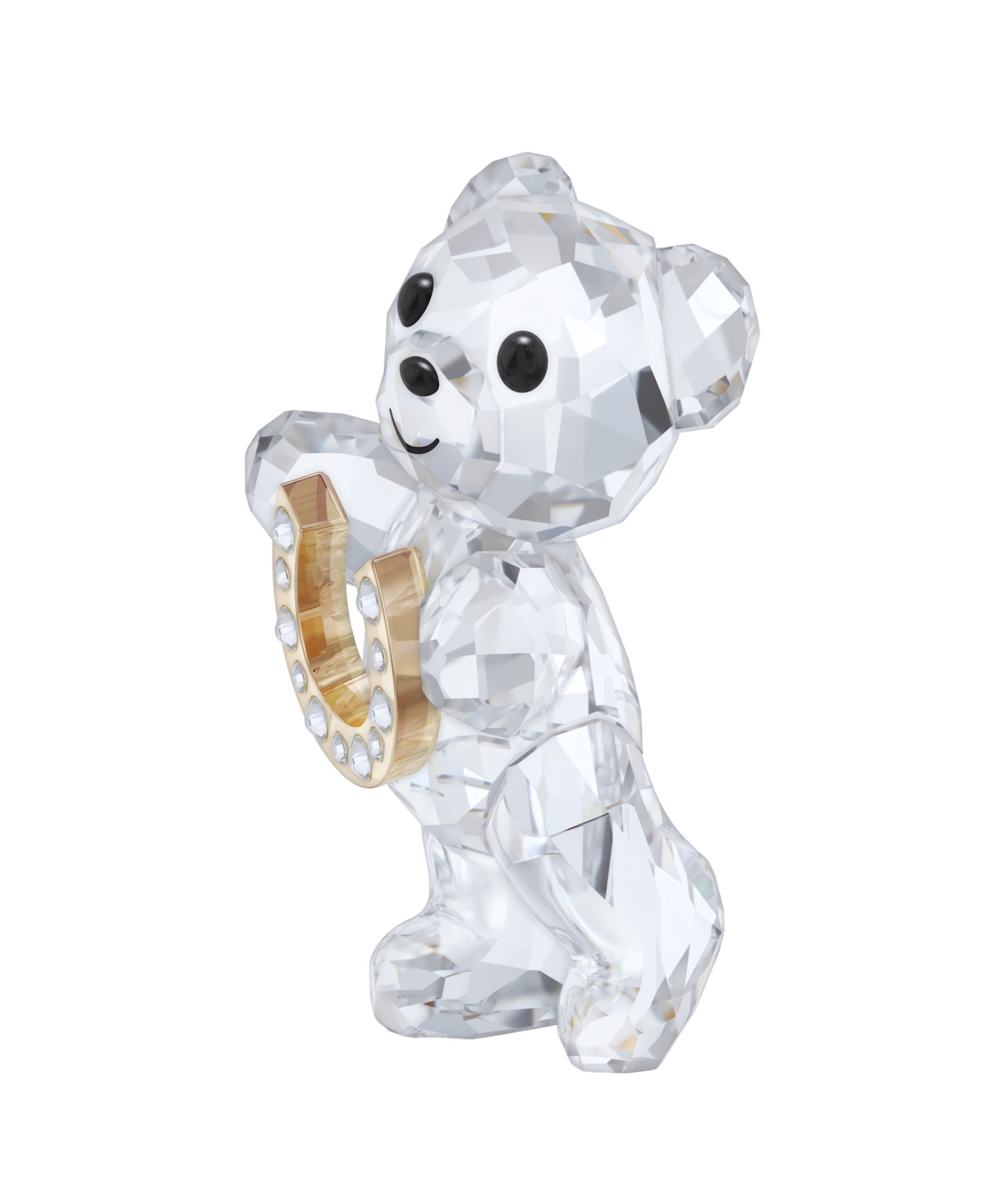 Swarovski Kris Bear Lucky Horseshoe Crystal Figurine