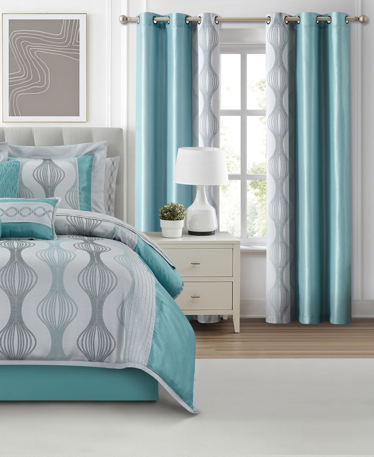 Stratford Park Kath Geometric 15-Pc. Comforter Set
