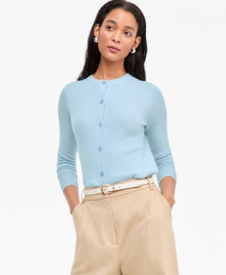 Women's 100% Cashmere Featherweight Long-Sleeve Cardigan Sweater