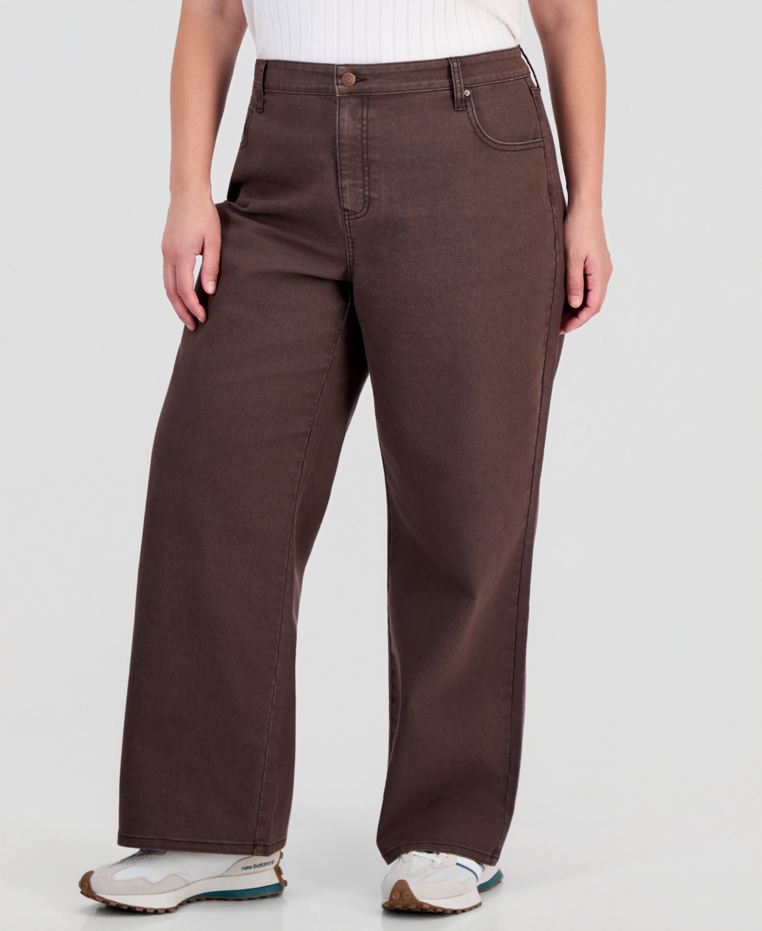 Petite High-Rise Wide-Leg Colored Jeans