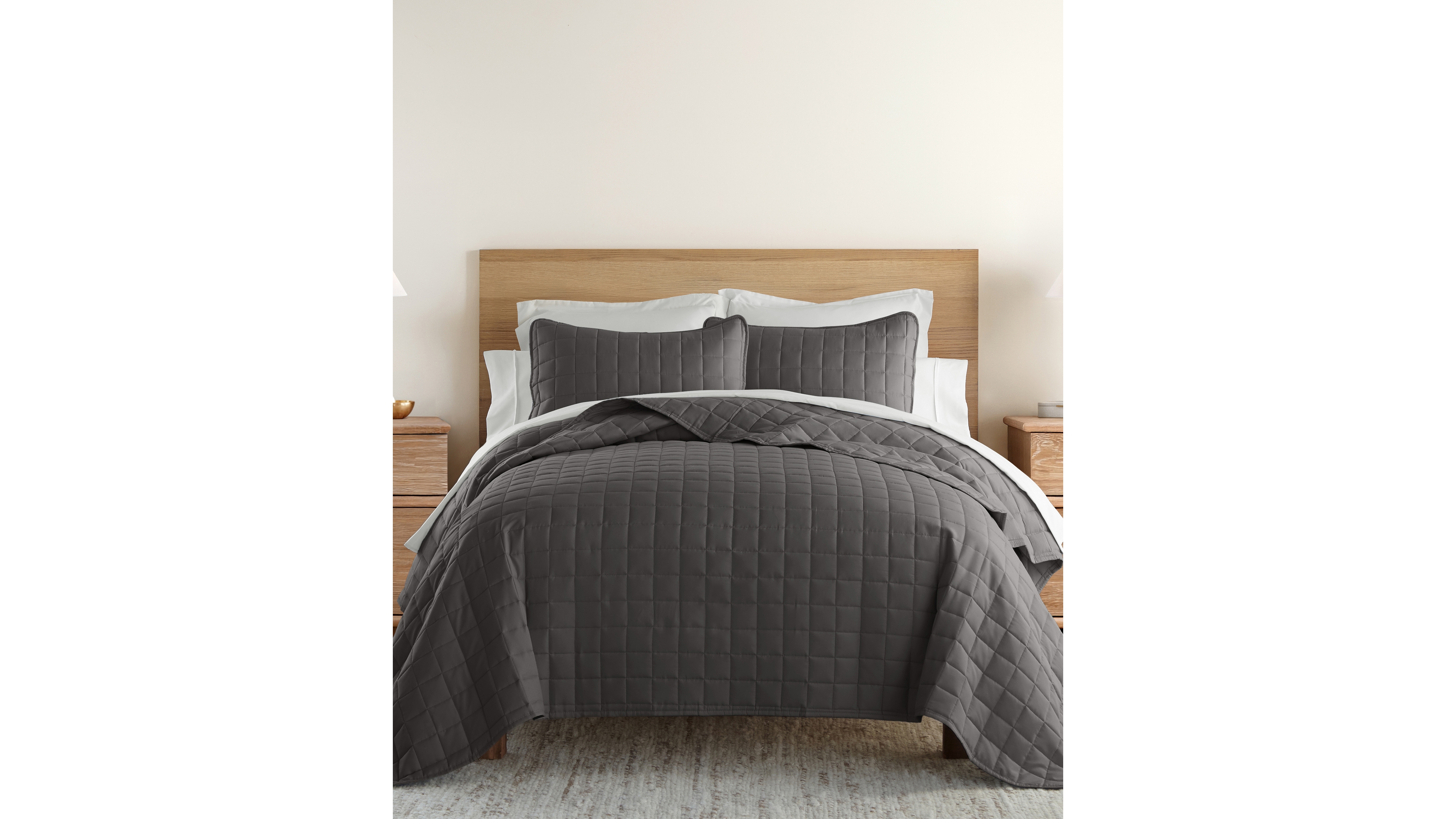 ienjoy Home Ultra Soft Square Pattern Quilted Coverlet Set, Twin