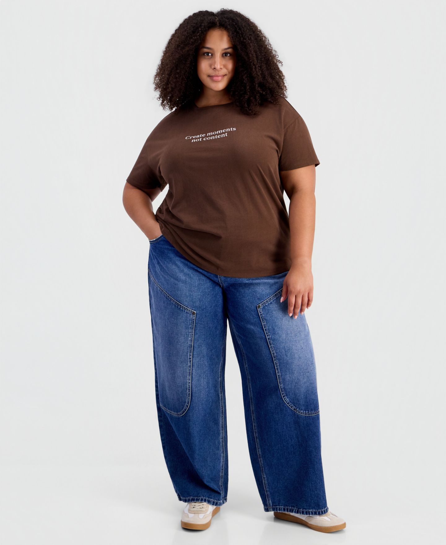 Женская футболка And Now This Plus Size Landscape Graphic Tee Relaxed-Fit Top, цвет: Песчаниковый — фото 3