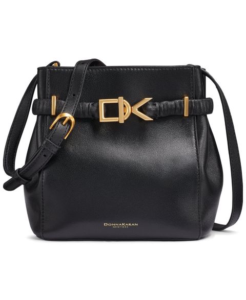Женская сумка Donna Karan New York Gingham Small Crossbody, цвет: Чёрный / Золотой