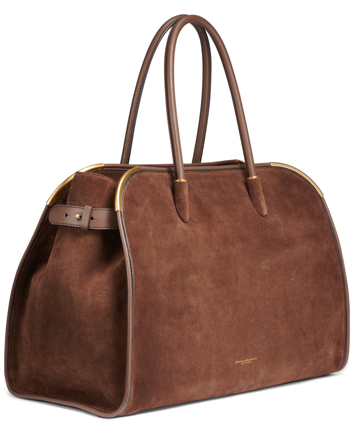 Satin Suede Satchel Handbag