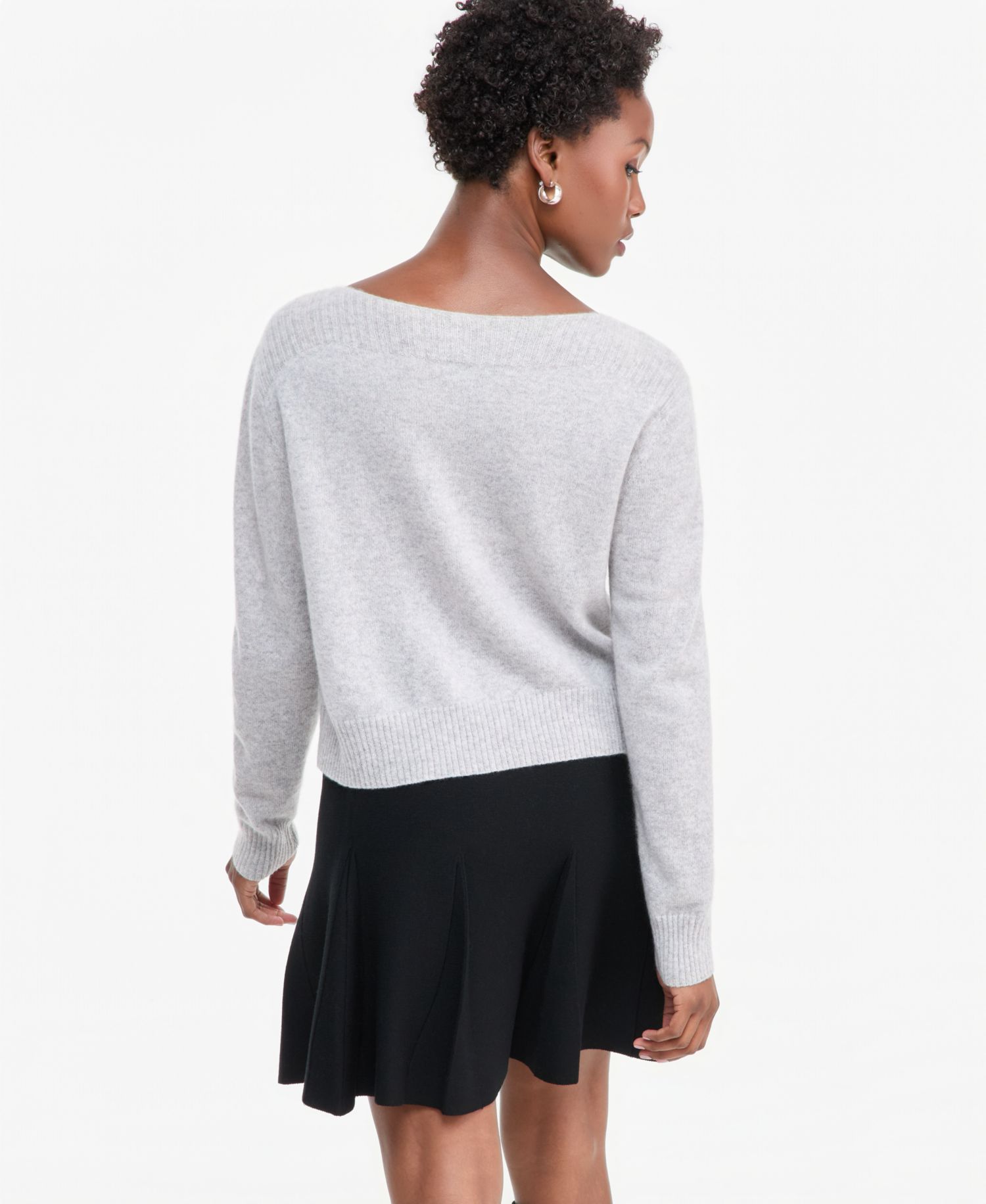 Plus Size 100% Cashmere Boat-Neck Sweater