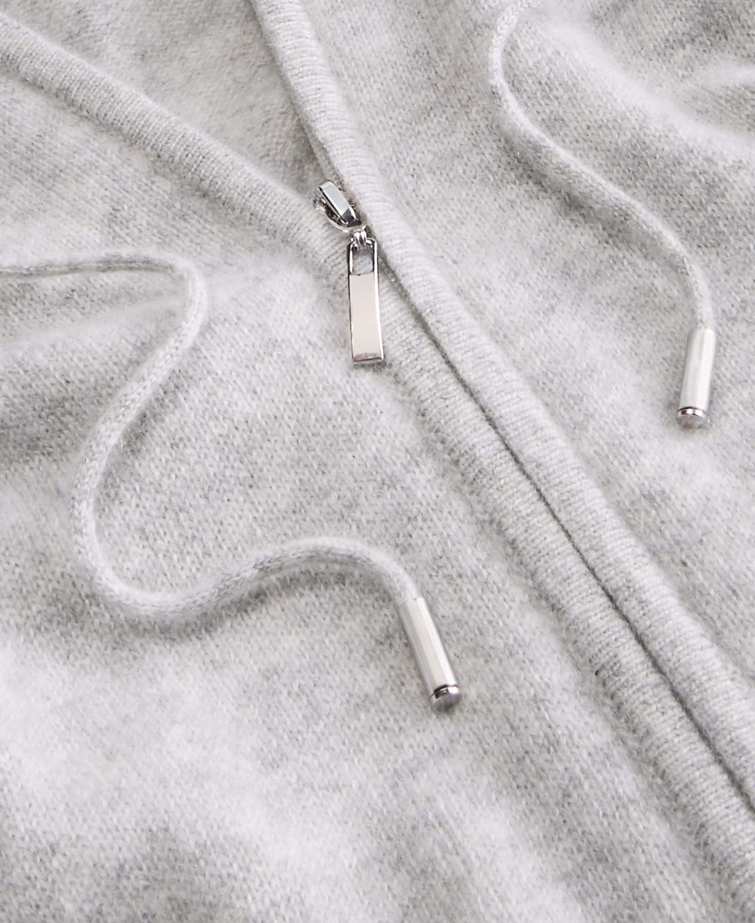 Petite Cashmere Long-Sleeve Zip-Front Hoodie