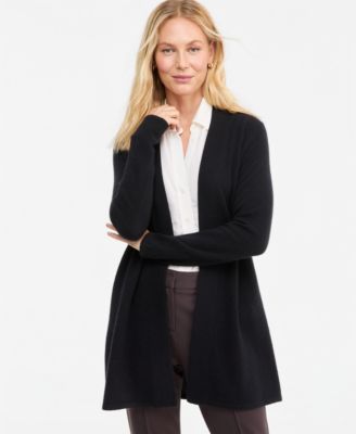 Women's 100% Cashmere Split-Hem Long Cardigan