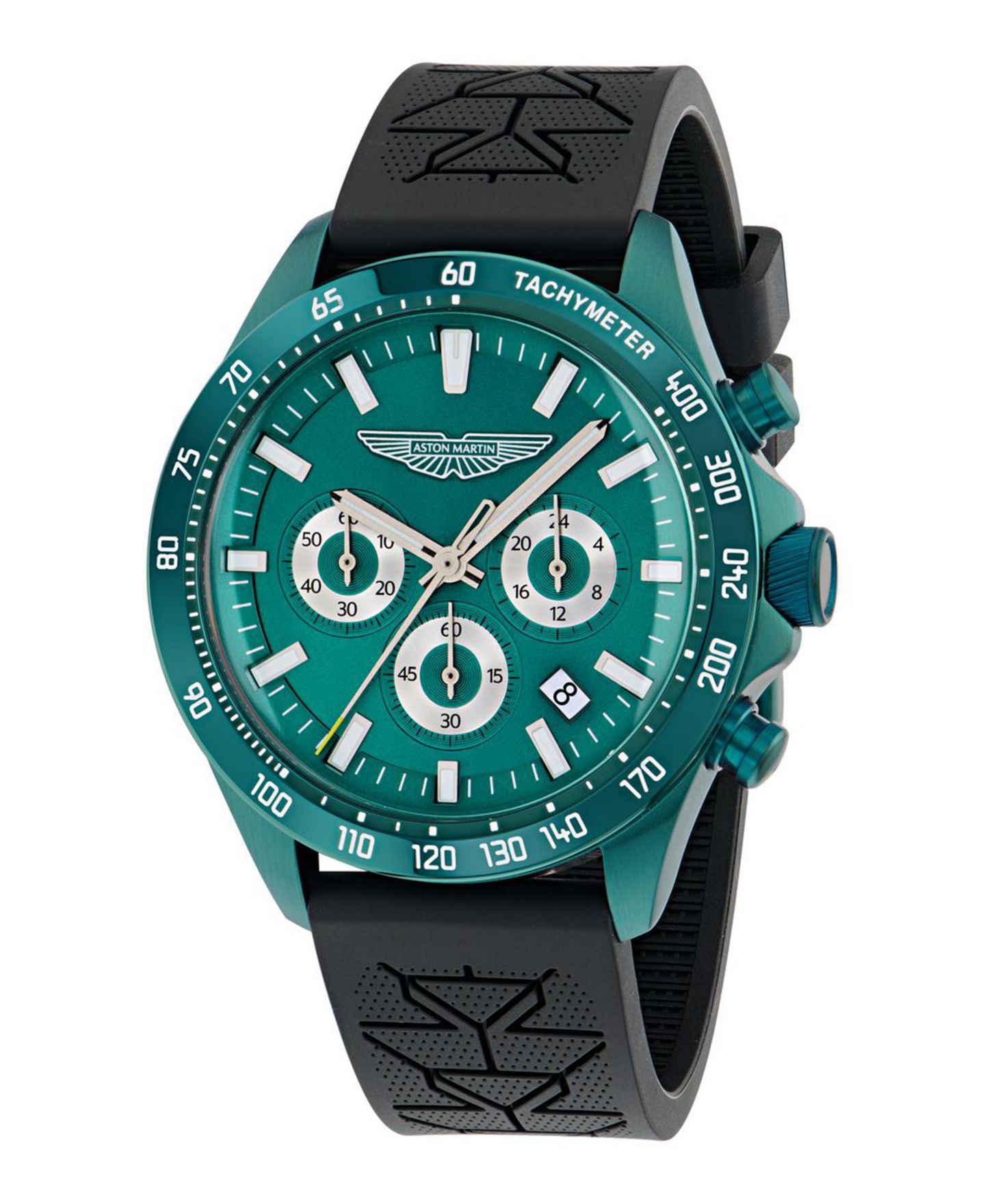 Мужские часы Aston Martin F1 Quartz Green Silicone Strap Watch 44mm — фото 4