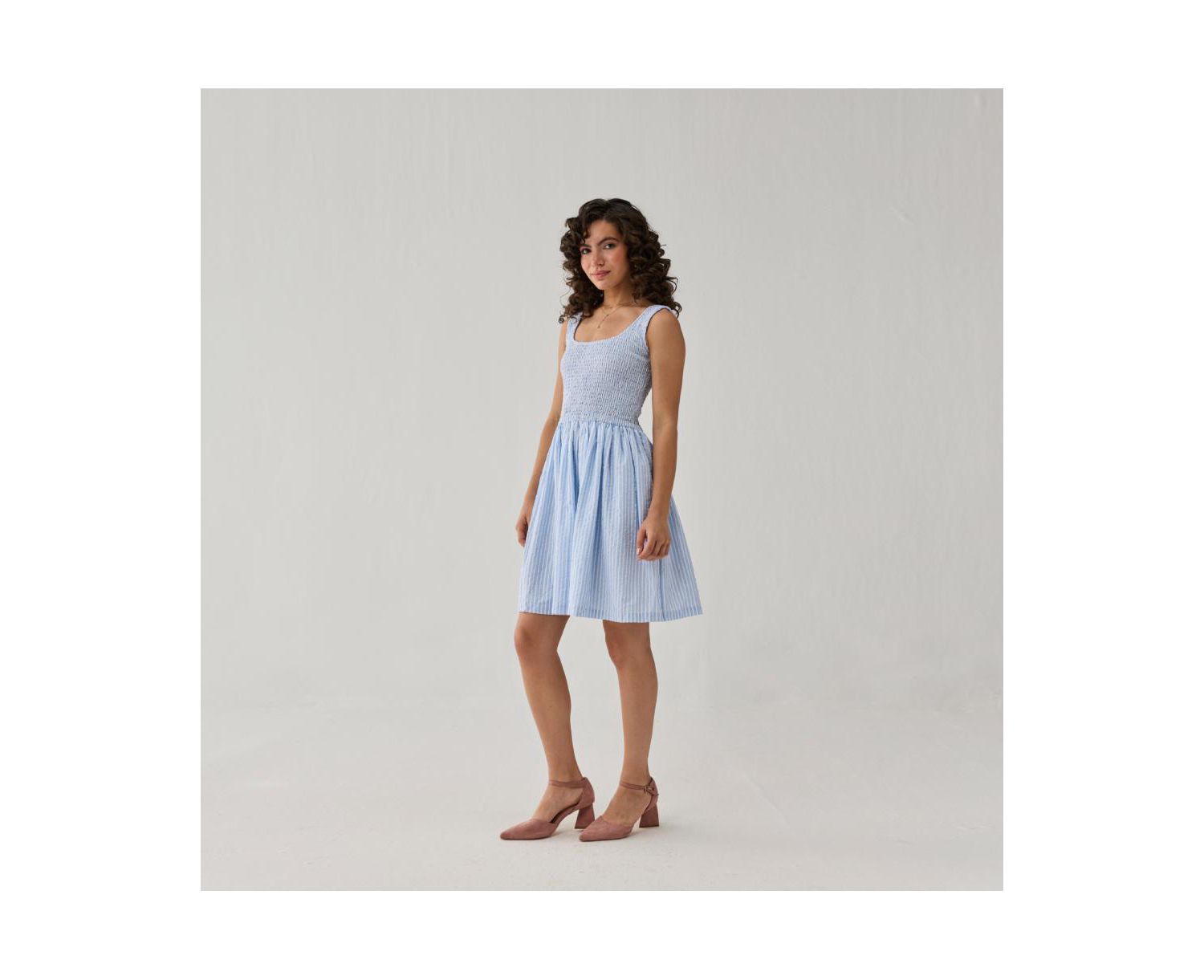 Women's Smocked Tencel Short Dress