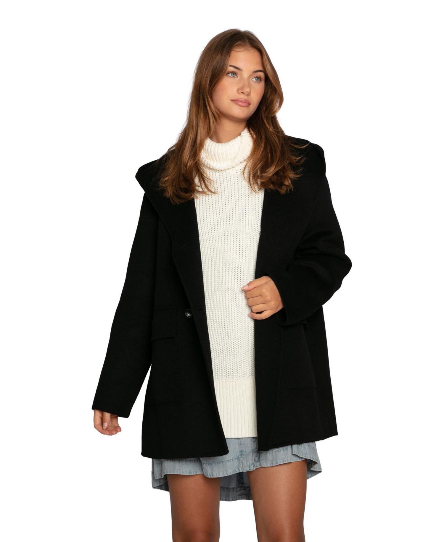 Women's Coastal Edit Hooded Wool Blend Coat