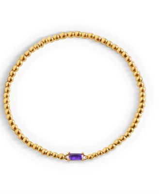 Gold Tone Beaded Birthstone Bracelet