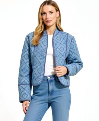 Women's Diamond Quilted Open-Front Jacket