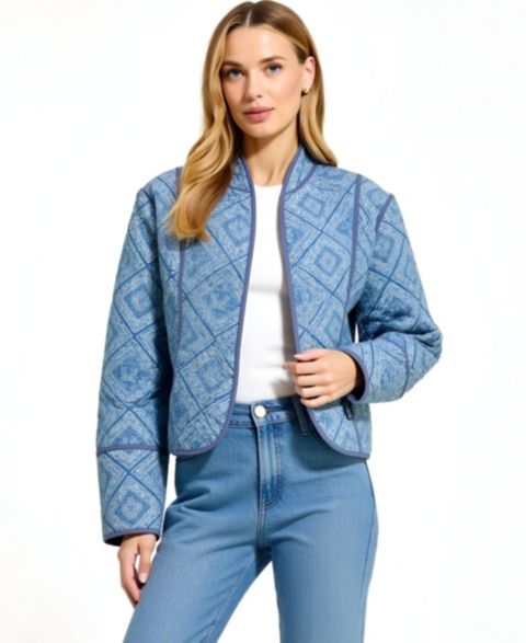 Женские куртки Modenaire Women's Diamond Quilted Open-Front Jacket