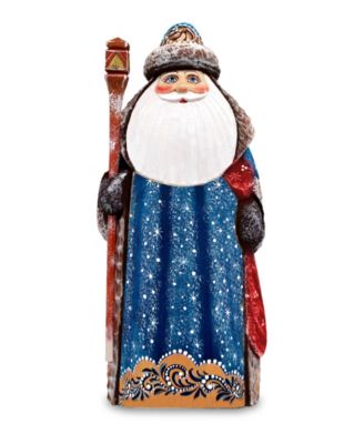 G.DeBrekht - Woodcarved and Hand Painted Santa Twinkle-Yuletide Blue Santa Figurine Multi