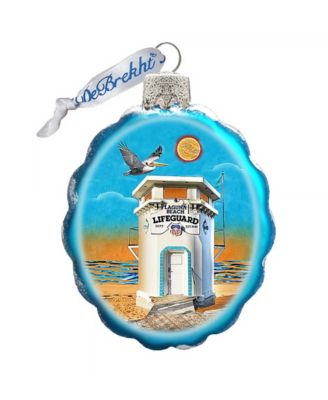 Laguna Beach Tower Hand Painted Glass Ornament