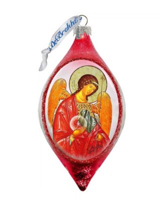 Saint Michael Drop Glass Ornament