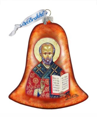 Saint Nick Bell Glass Ornament