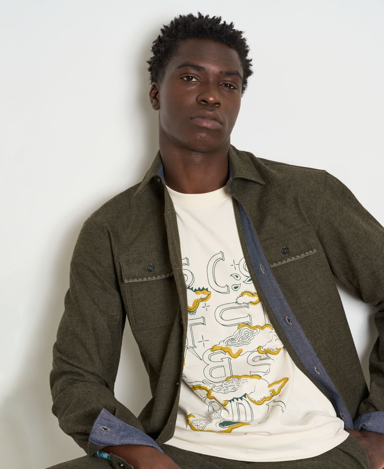 Men's Melange Long-Sleeve Shirt
