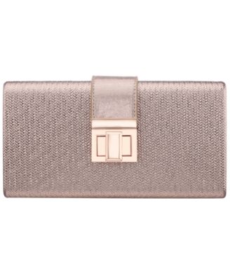 Embossed Woven Presley Minaudiere Small Clutch Handbag