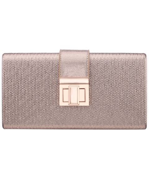Женский клатч Nina Embossed Woven Presley Minaudiere Small Clutch Handbag, цвет: Состаренный золотой