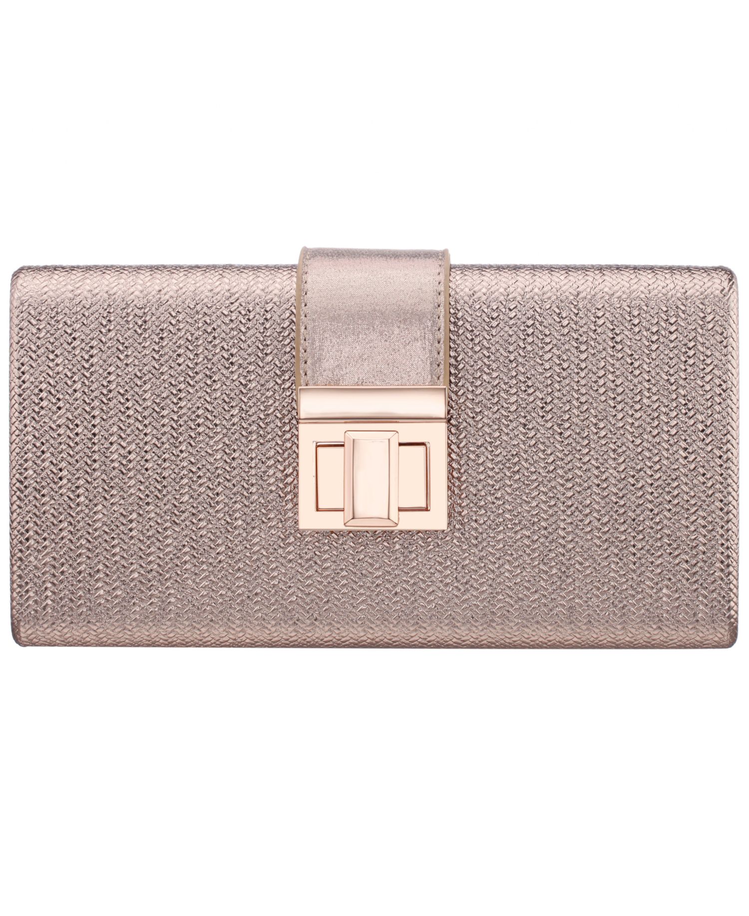 Embossed Woven Presley Minaudiere Small Clutch Handbag