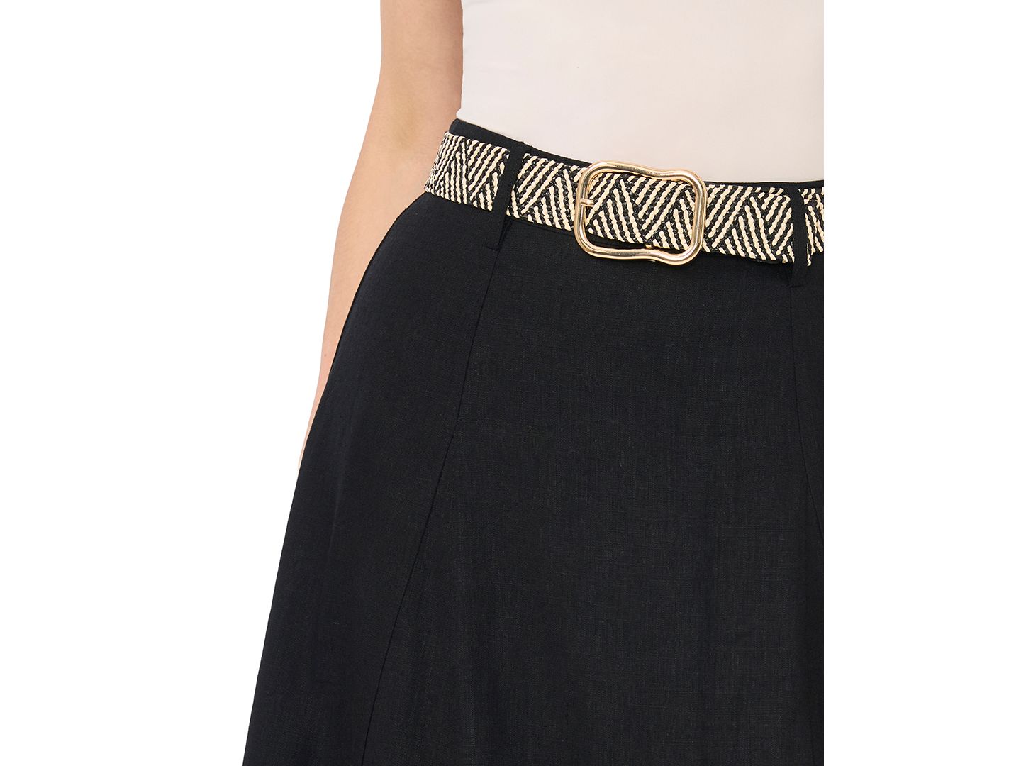 Женская юбка CeCe Belted Midi, цвет: Насыщенный чёрный — фото 2